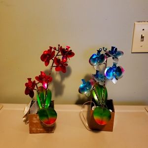 Metal flowers with lights